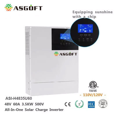 48Vdc 5000W en apagado de la rejilla del inversor del soporte sistema solar híbrido del almacenamiento de energía de la batería del inversor solamente