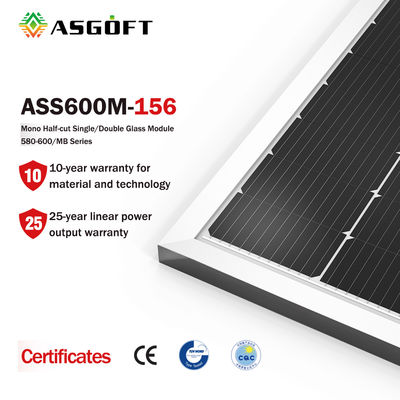 Película monocristalina solar de cristal de la célula de ASGOFT la mono picovoltio artesona 600w