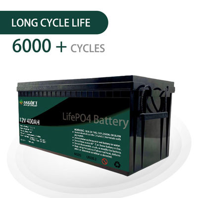 Paquete de energía solar de la batería 400ah del litio de ASGOFT Lifepo4 12V para los carros de golf de rv