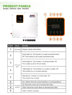 fase solar de la fractura del almacenamiento de energía del inversor 48v 240v del híbrido de 7kw 8kw 10kw 15kw