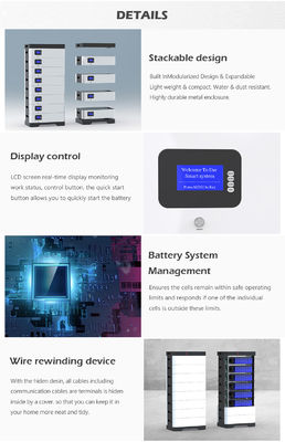 Litio de UN38.3 BMS Lifepo 4 almacenamiento de energía de la batería solar de Powerwall de 3 fases
