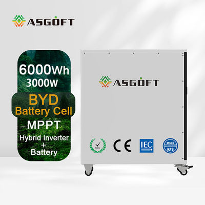 inversor de carga solar del sistema de batería de almacenamiento de energía de la batería de 6Kwh lifepo4 6KW
