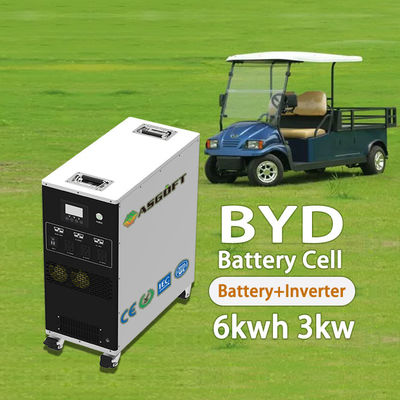 Batería de carga inteligente 6Kwh lifepo4 con energía móvil portátil inversor de 3000W