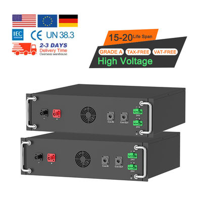 Alta tensión 15kwh-750kwh Batería de hierro de litio Lifepo4 51.2v 100Ah Batería montada en el bastidor Batería de iones de litio