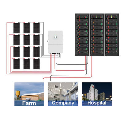 20KW 30KW alta tensión Lifepo4 batería generador solar 50KW-750kw Sistema industrial de almacenamiento de energía solar