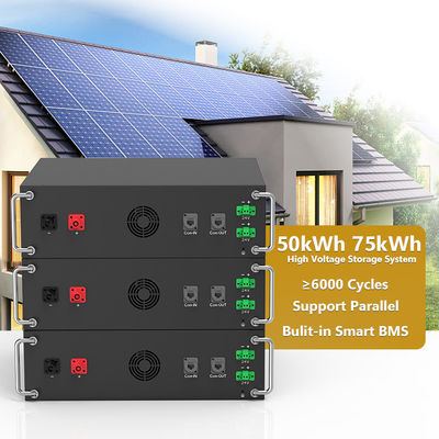 Alta tensión 15kwh-750kwh Batería de hierro de litio Lifepo4 51.2v 100Ah Batería montada en el bastidor Batería de iones de litio