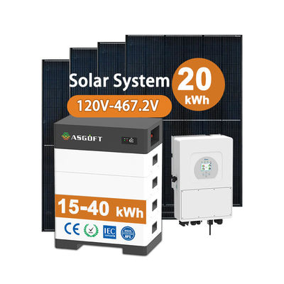 Batería solar de alto voltaje 15kw-40kw Sistema de energía solar doméstico Banco de energía solar con batería de litio