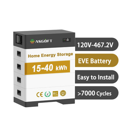 Almacenamiento de energía en el hogar acumulable 15kwh - 40kwh estante LifePo4 para paneles solares sistema solar invertido híbrido