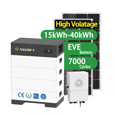 Generador solar de alta tensión de 100Ah 15kwh-40kw Batería de almacenamiento de energía apilada de 100Ah Baterías de iones de litio para el hogar