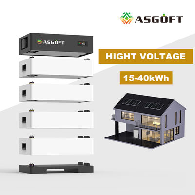 Generador solar de alta tensión de 100Ah 15kwh-40kw Batería de almacenamiento de energía apilada de 100Ah Baterías de iones de litio para el hogar