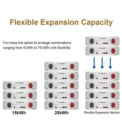 BYD Almacenamiento de energía Servidor apilable montado con batería Lifepo4 de 51.2 V 100Ah