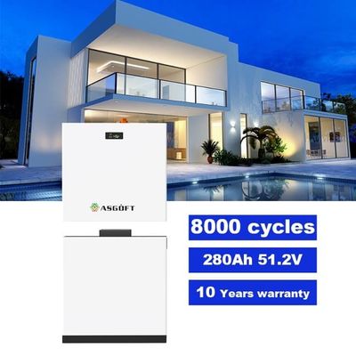 51.2V 280Ah 15kWh LiFePO4 Batería de litio Bms apilables 10kWh 20kWh Almacenamiento Pv