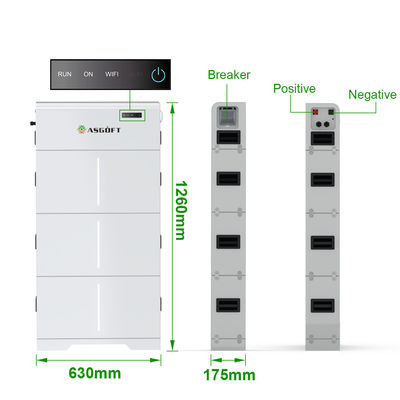 10KWH 15KWH 20KWH Batería de almacenamiento de energía LiFePO4 de alta tensión solar acumulable