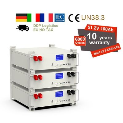 Batería LiFePO4 de 48V 5kWh 100Ah Batería de almacenamiento de energía de iones de litio apilada