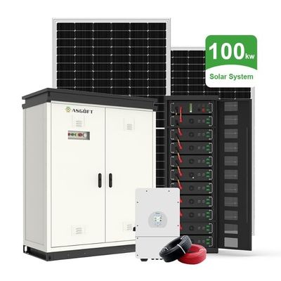 Completo sistema de energía solar híbrida de 50 kW 100 kW con batería de 100 kWh
